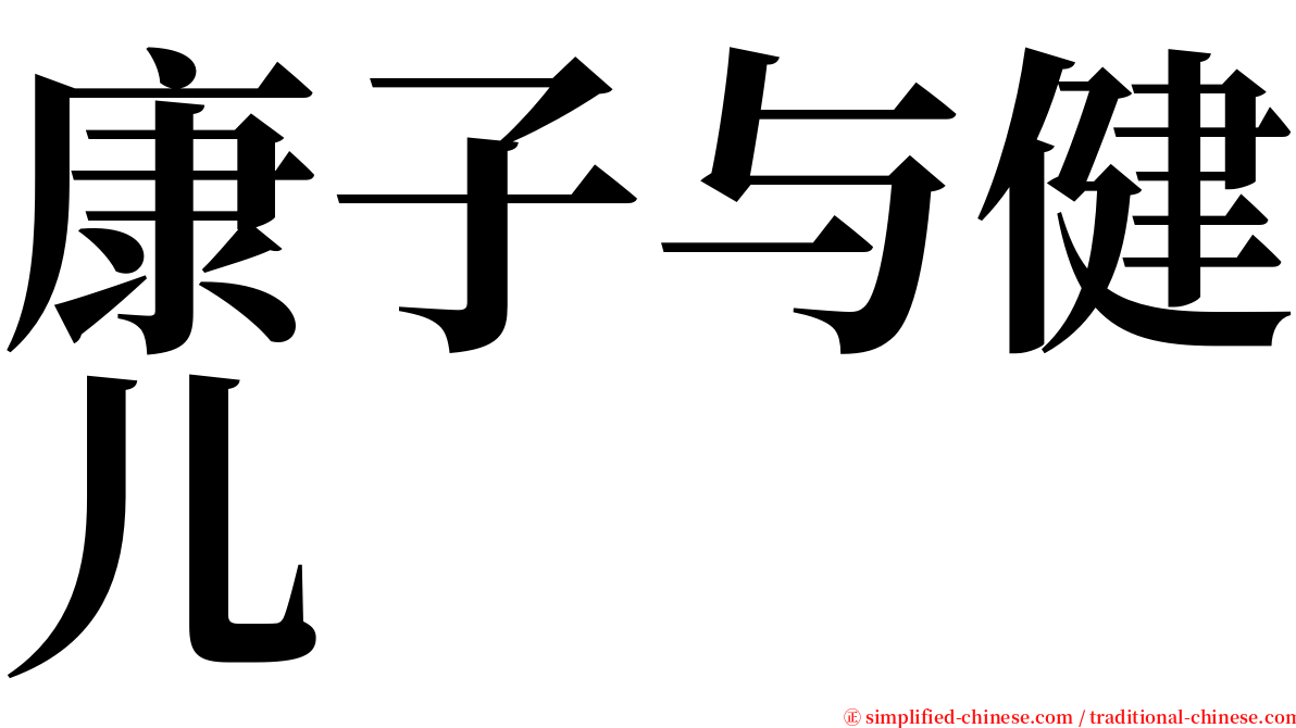 康子与健儿 serif font