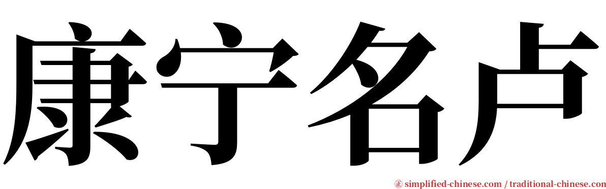 康宁名卢 serif font