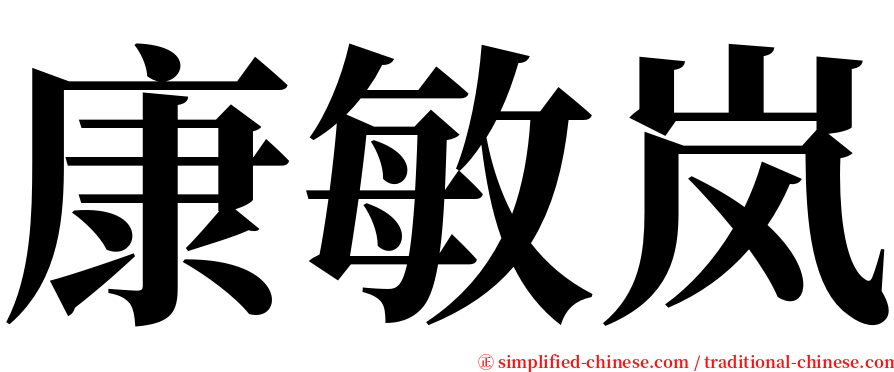 康敏岚 serif font