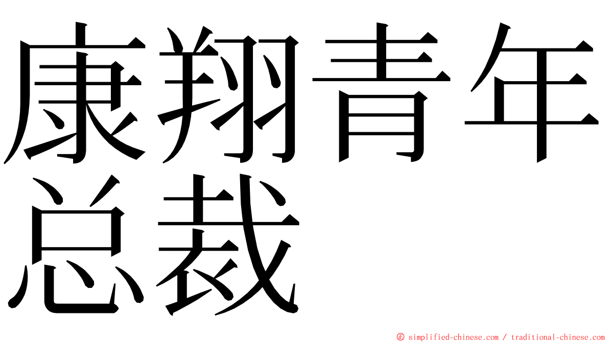 康翔青年总裁 ming font