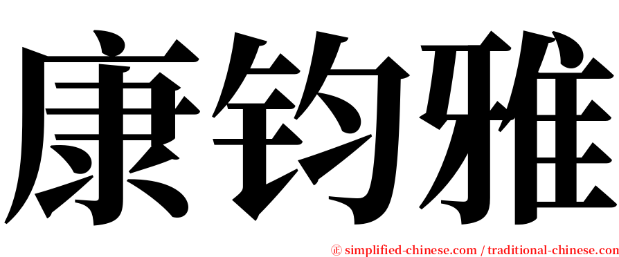 康钧雅 serif font