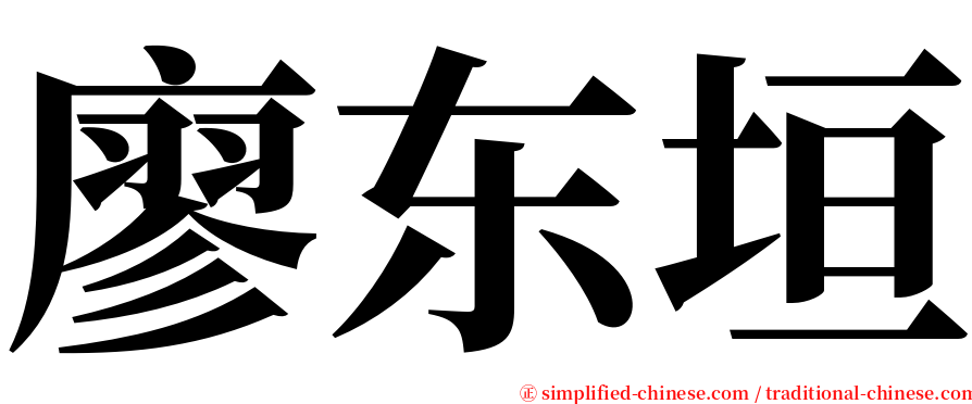 廖东垣 serif font