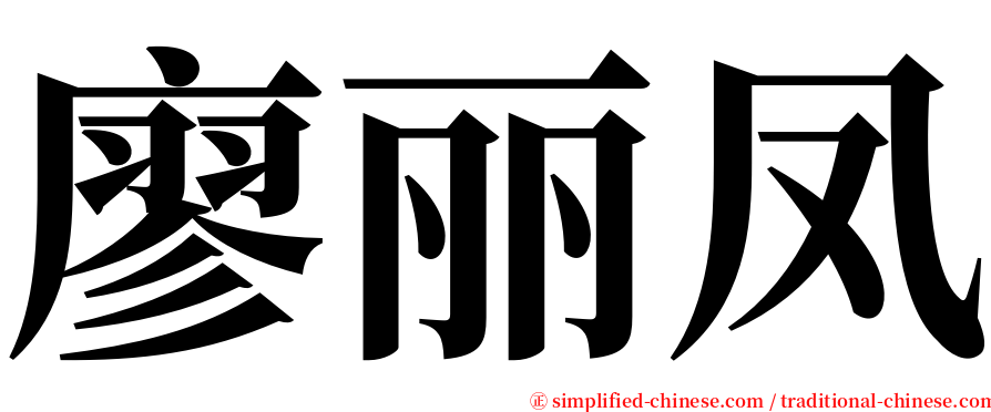 廖丽凤 serif font