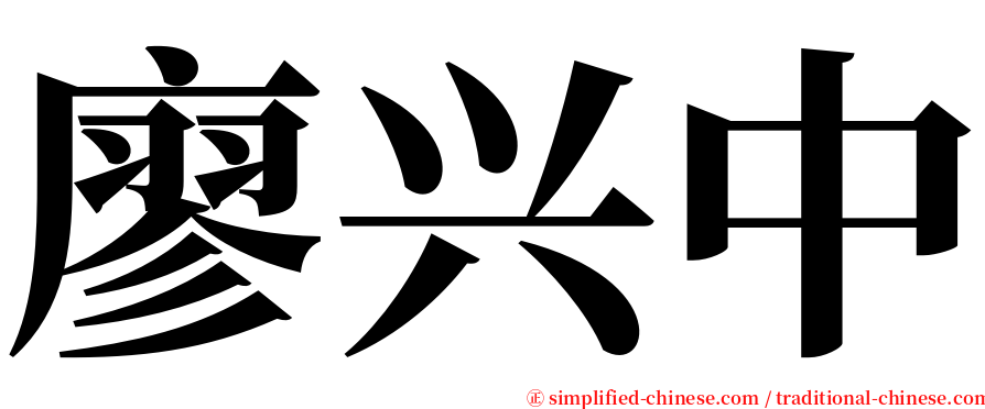 廖兴中 serif font