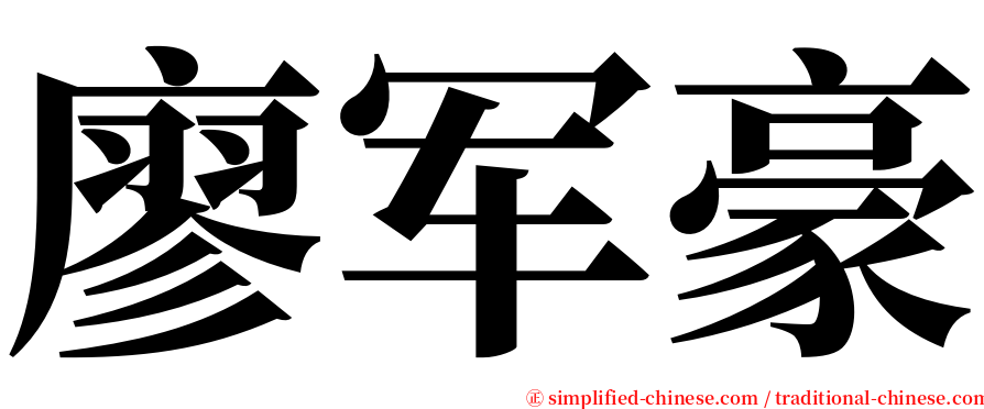 廖军豪 serif font