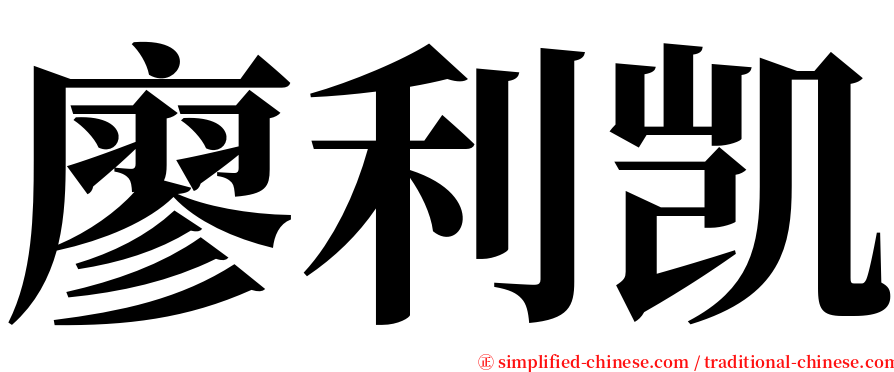 廖利凯 serif font