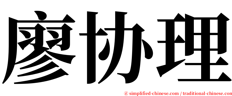 廖协理 serif font