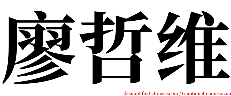 廖哲维 serif font