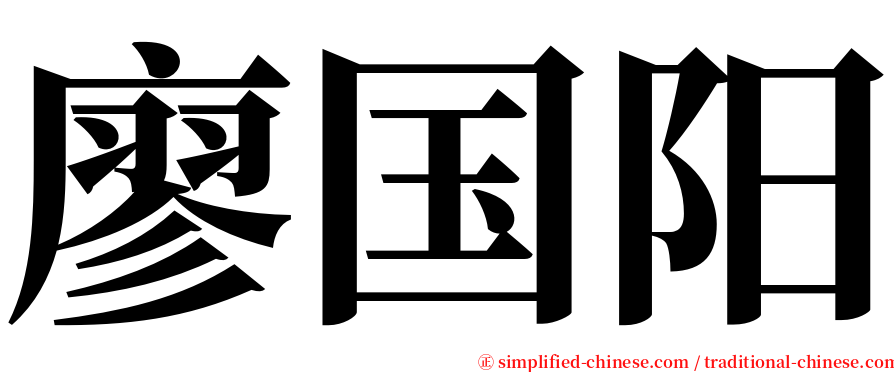 廖国阳 serif font