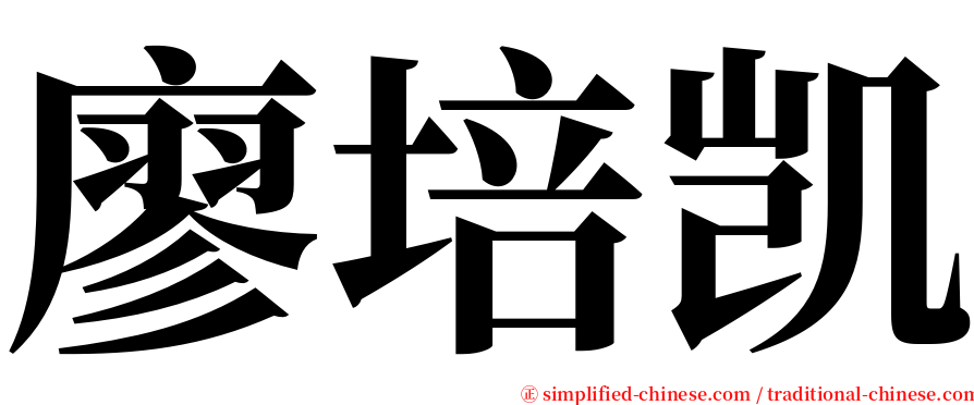 廖培凯 serif font