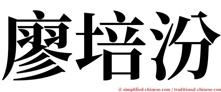 廖培汾 serif font