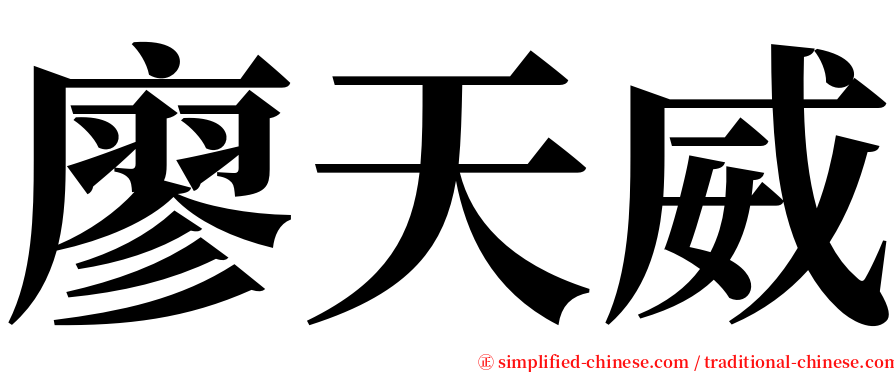 廖天威 serif font