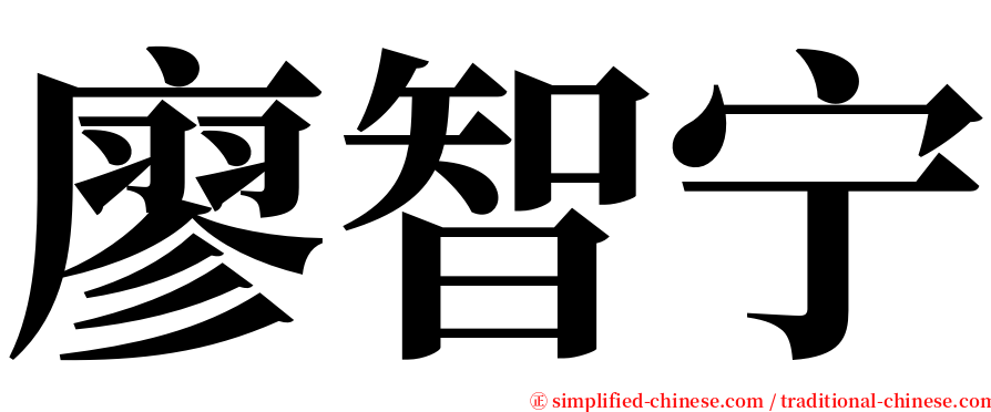 廖智宁 serif font