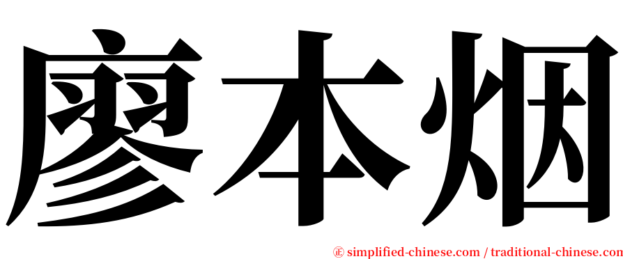 廖本烟 serif font