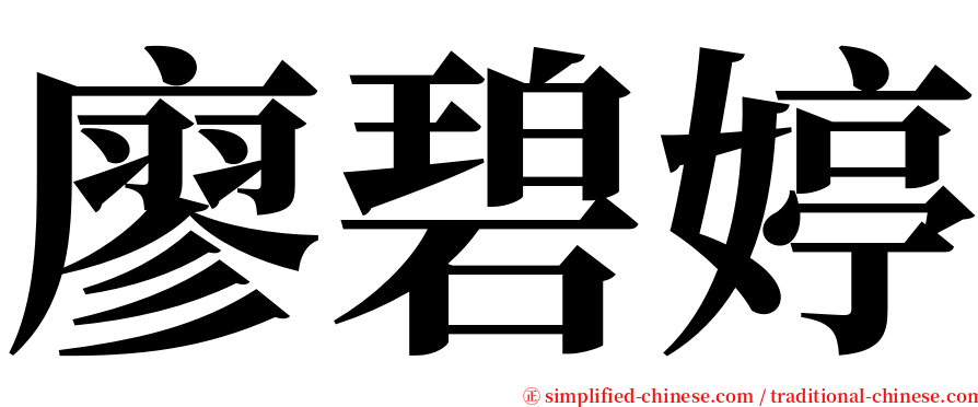 廖碧婷 serif font