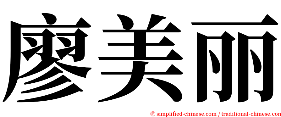 廖美丽 serif font