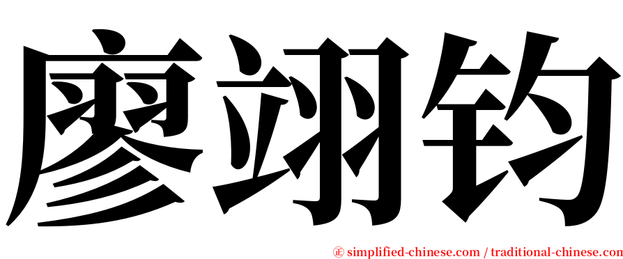 廖翊钧 serif font