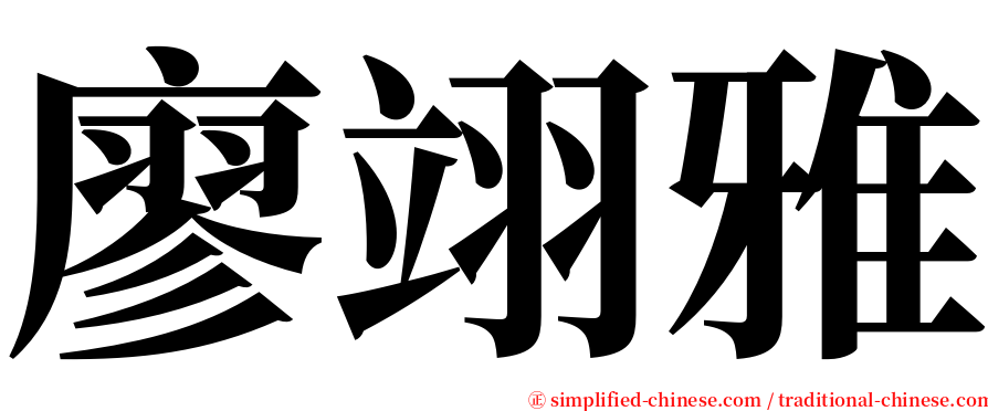 廖翊雅 serif font