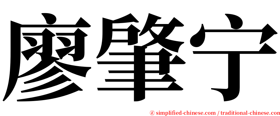 廖肇宁 serif font