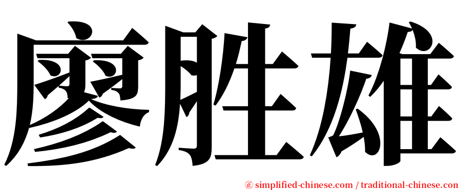 廖胜雄 serif font