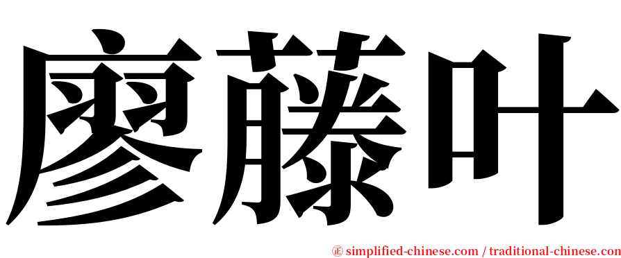 廖藤叶 serif font
