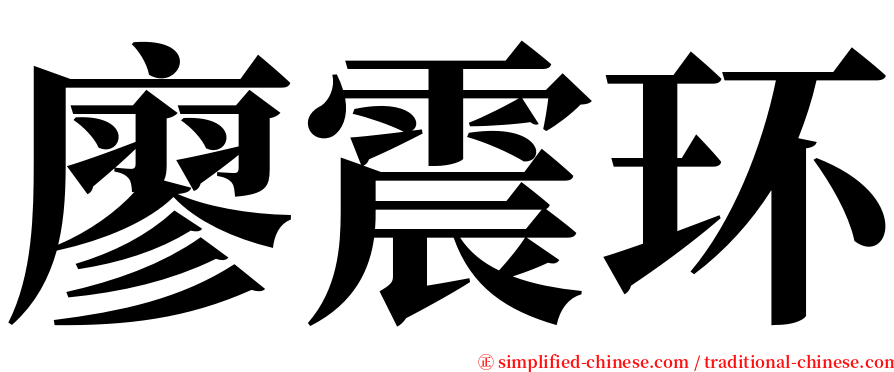 廖震环 serif font