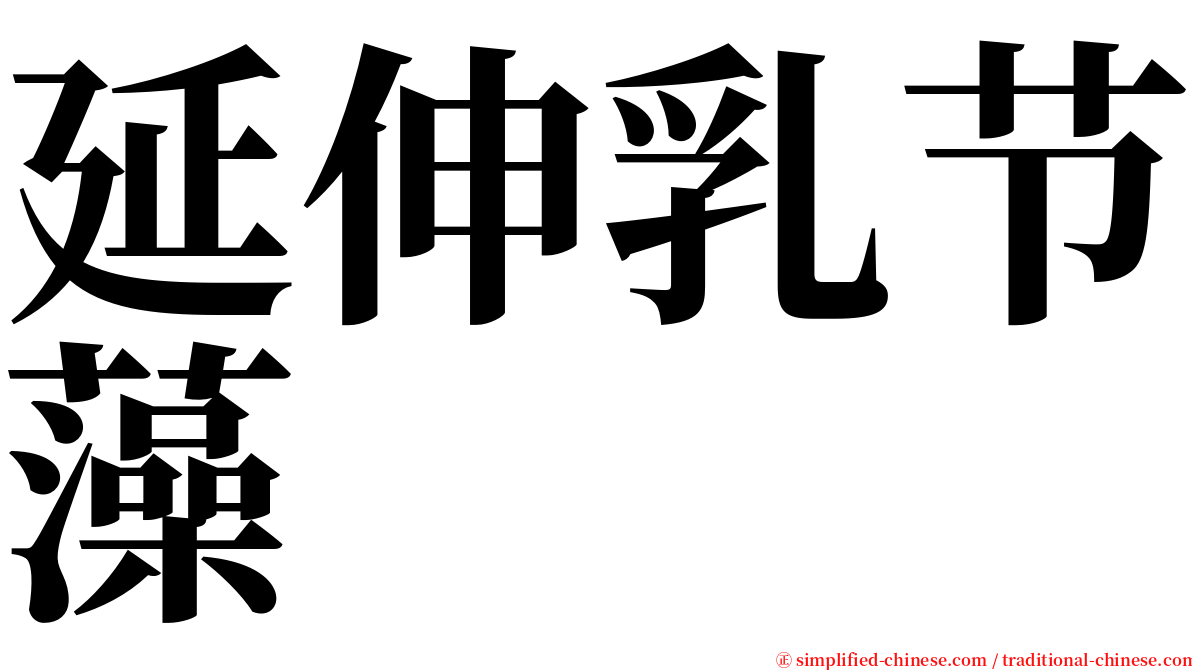 延伸乳节藻 serif font