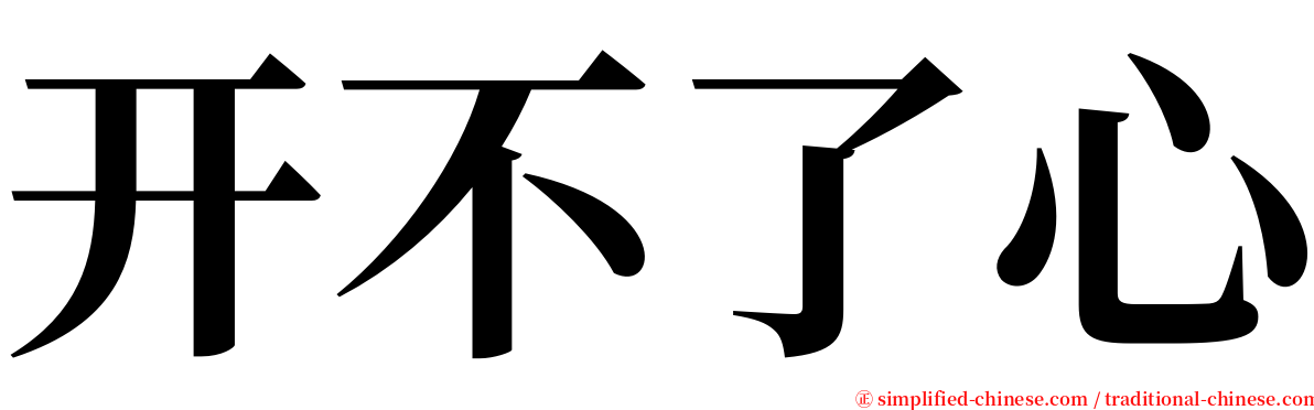 开不了心 serif font