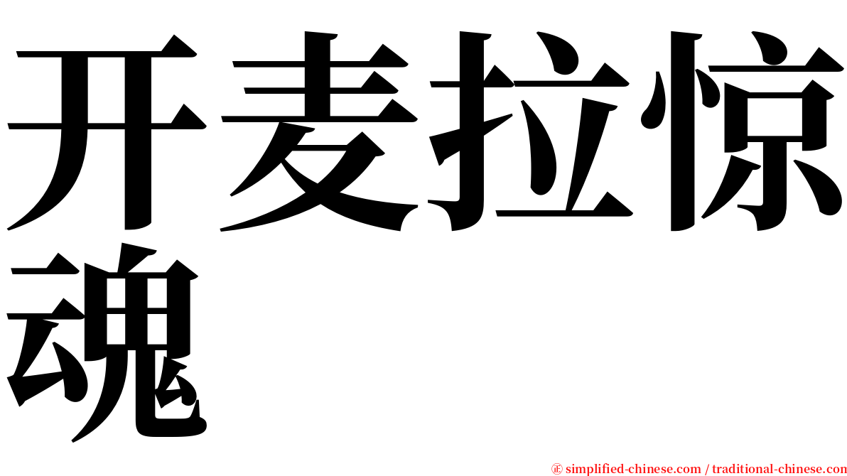 开麦拉惊魂 serif font