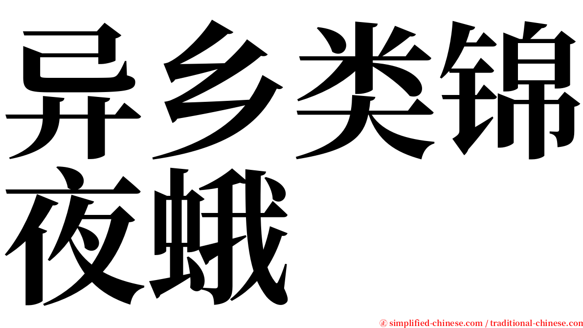 异乡类锦夜蛾 serif font