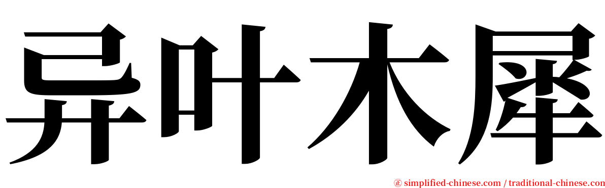 异叶木犀 serif font