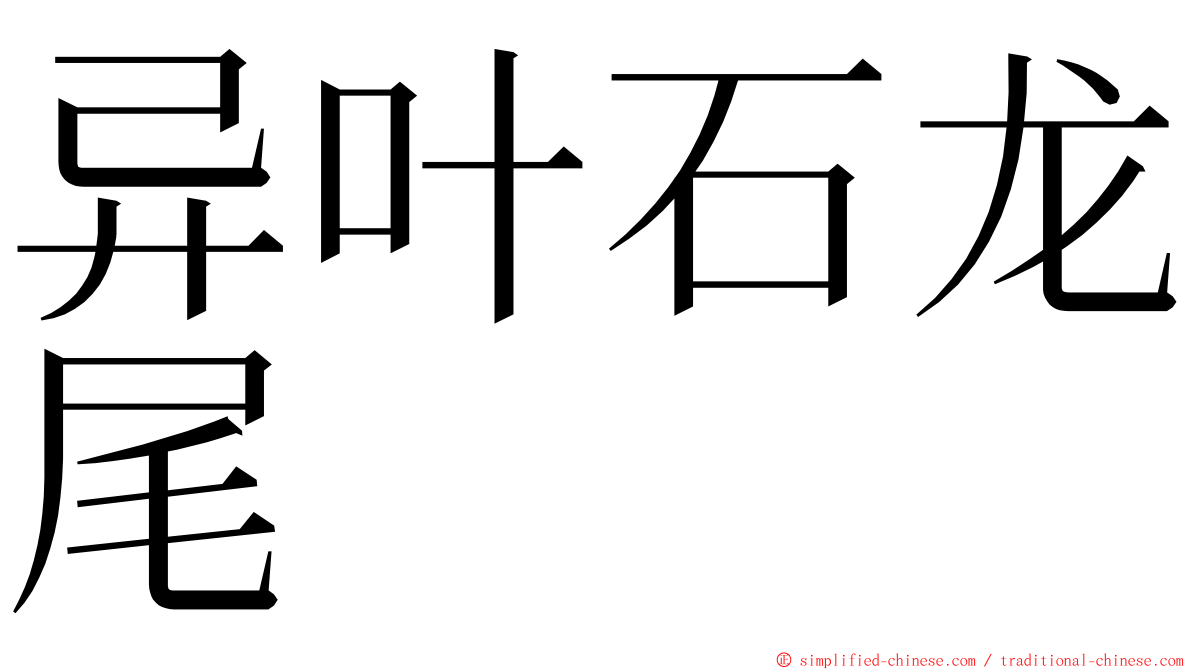 异叶石龙尾 ming font