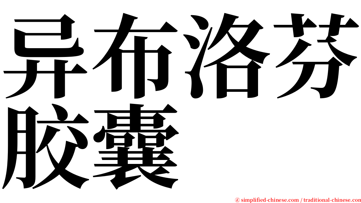 异布洛芬胶囊 serif font