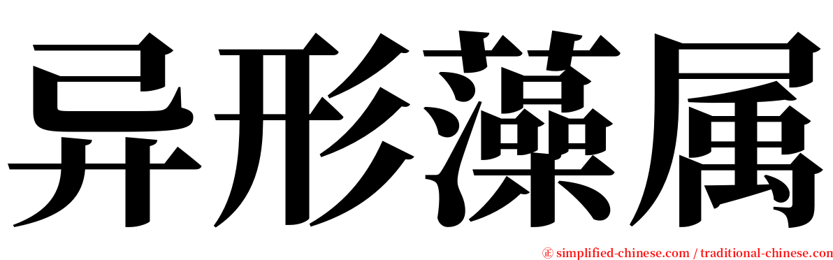 异形藻属 serif font