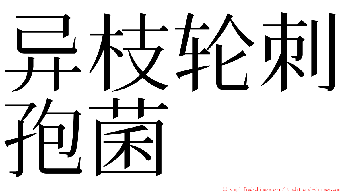 异枝轮刺孢菌 ming font