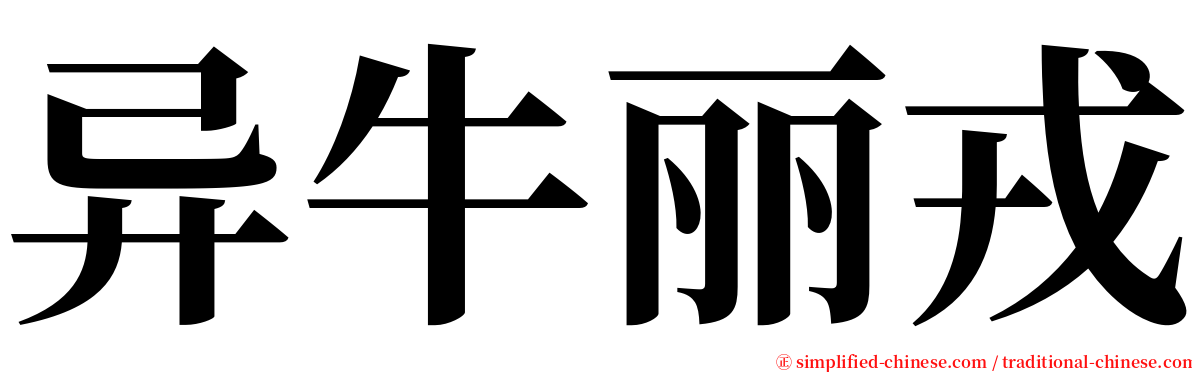 异牛丽戎 serif font