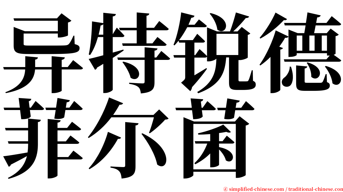 异特锐德菲尔菌 serif font