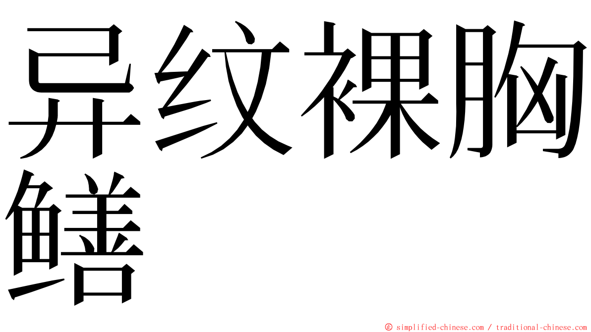 异纹裸胸鳝 ming font