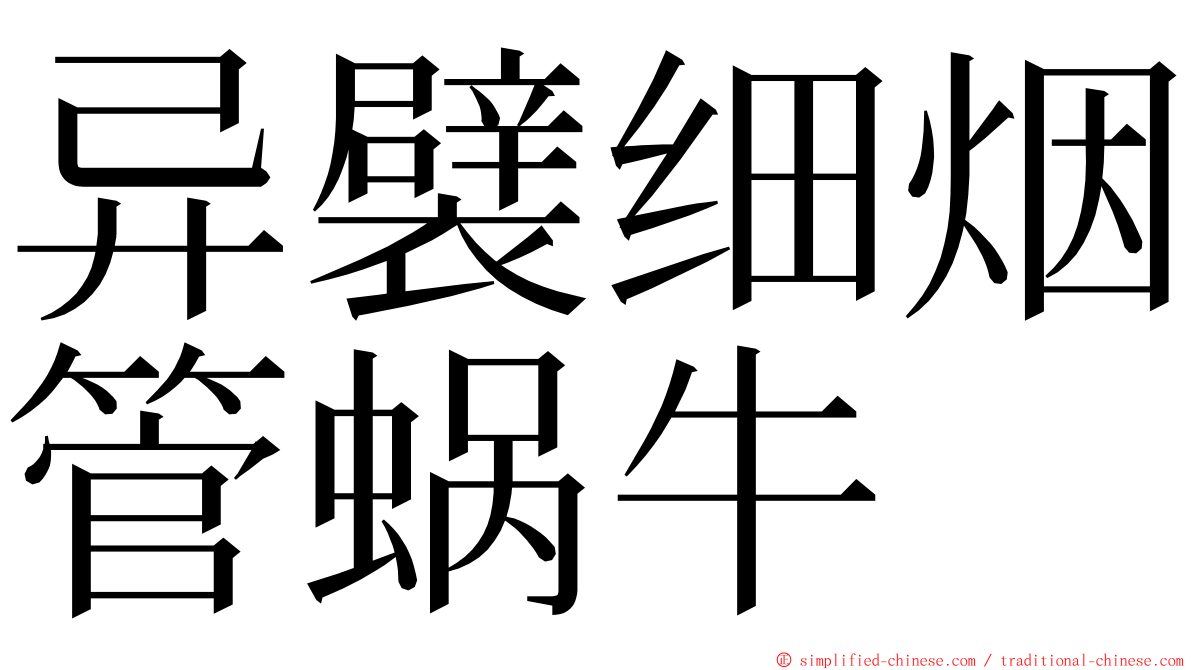 异襞细烟管蜗牛 ming font