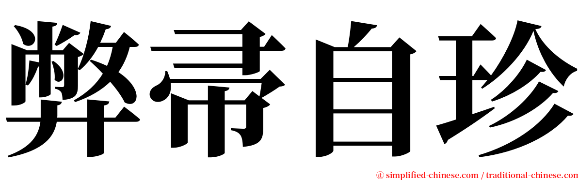 弊帚自珍 serif font