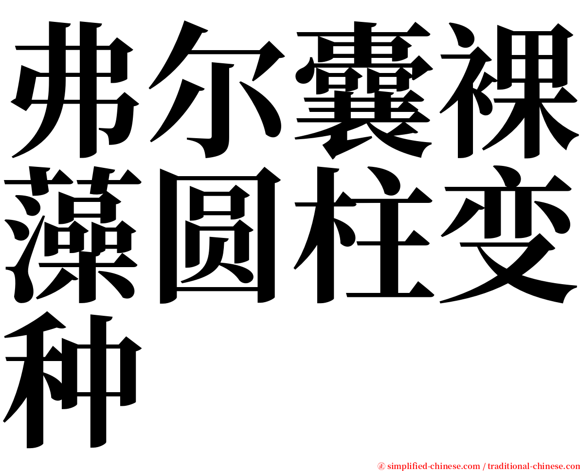 弗尔囊裸藻圆柱变种 serif font