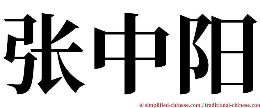 张中阳 serif font