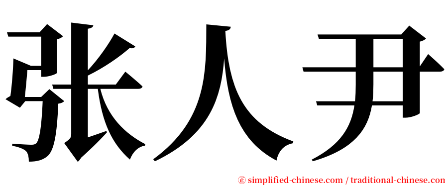 张人尹 serif font
