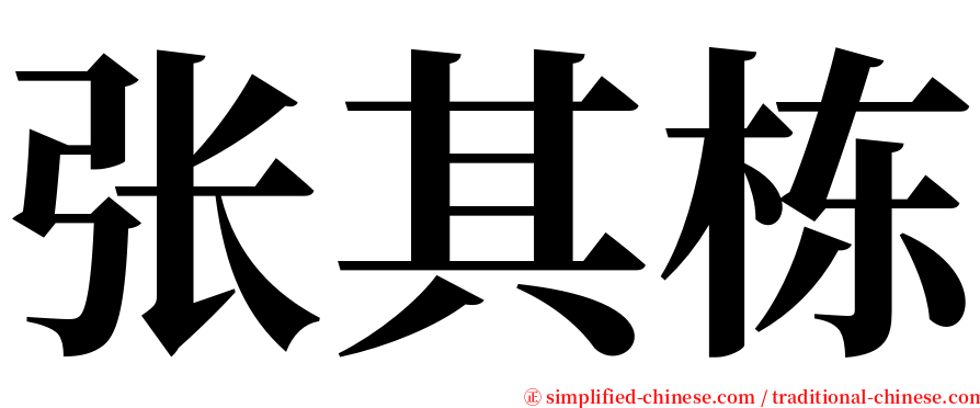 张其栋 serif font