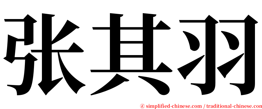 张其羽 serif font