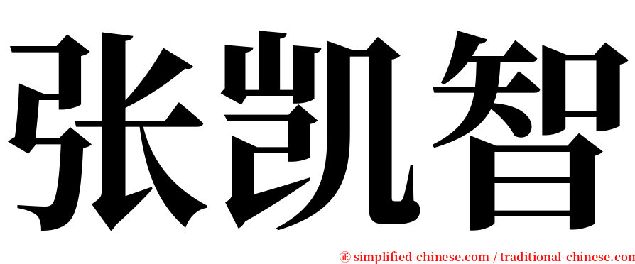 张凯智 serif font