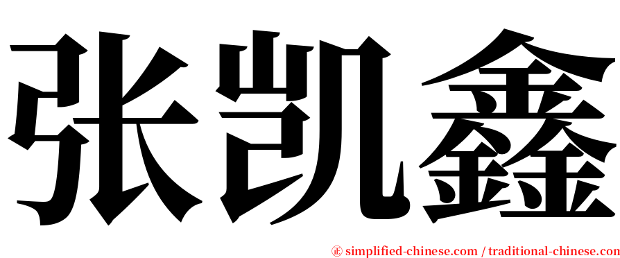 张凯鑫 serif font