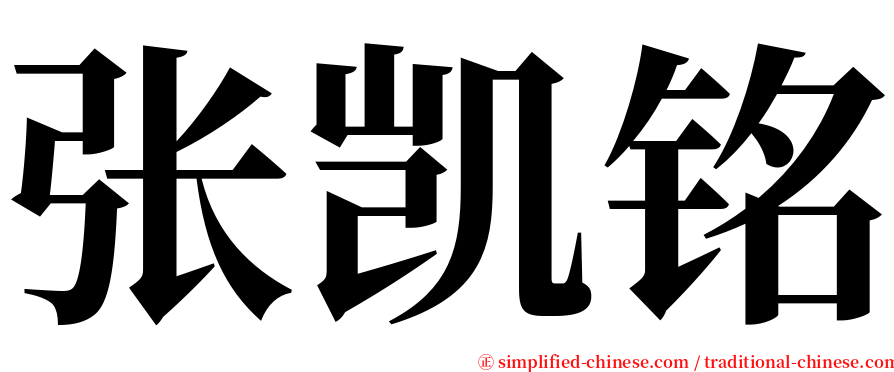 张凯铭 serif font