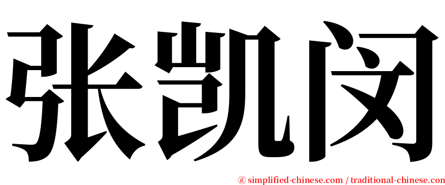 张凯闵 serif font