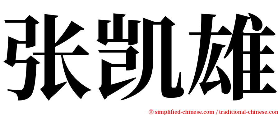 张凯雄 serif font